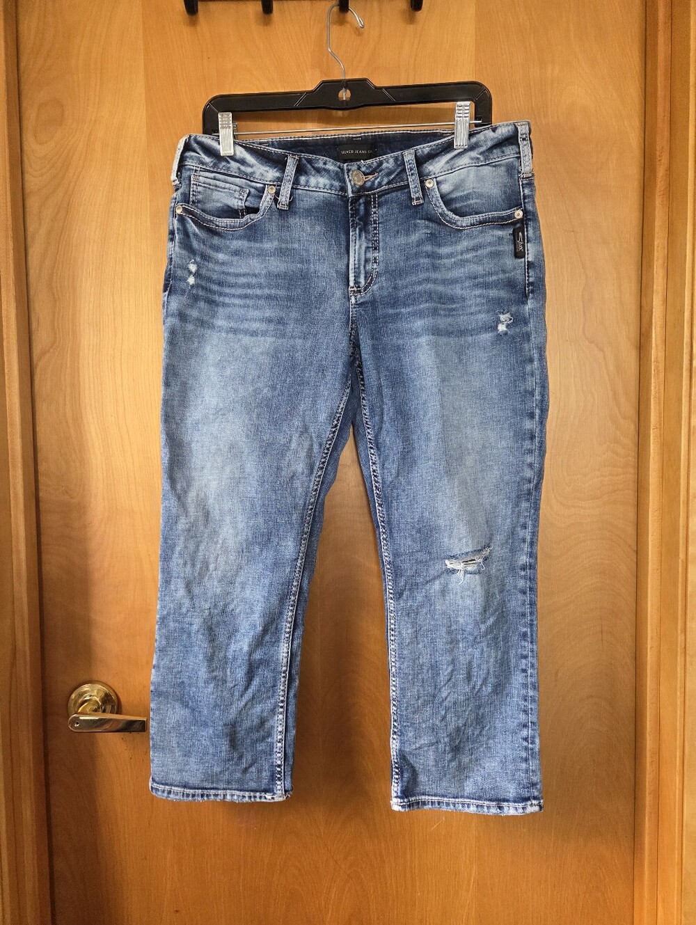 Womens Silver Elyse Capri Jeans 32x22½